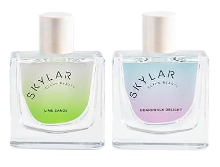 Skylar Lime Sands and Boardwalk Delight Eau de Perfume Layering 2 Pack- Hypoallergenic & Clean Perfume for Women & Men, Vegan & Safe for Sensitive Skin- (50mL /1.7 Fl oz)
