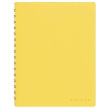 Maruman Septcouleur Grid Notebook- A6, 4.13" x 5.83", 100 Sheets / 200 Pages, 3mm Graph Paper Journal, Durable Rose Gold Wire-bound Spiral, Water Resistant Cover, Yellow, Made in Japan