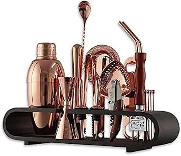 Cocktail Shaker Bartender Kit: 20-Piece Bar Tool Set with Stylish Perfect Home Bartending Kit and Martini Cocktail Shaker Set Shaker for Bartending(B)
