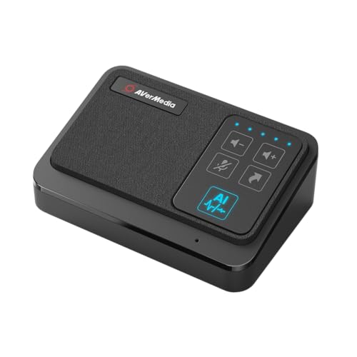 AVerMedia AS311 AI Speakerphone - AI-Powered Noise Suppression, Enhanced Voice Pickup, USB Plug and Play, Easy Setup, Conference Microphone and Speaker for Working from Home