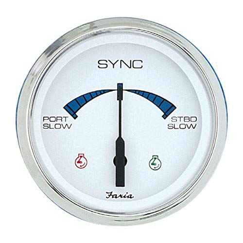 Faria 4 Chesapeake SS White Engine Synchronizer - Dual Gas Var Ratio Alt Diesel [33801]