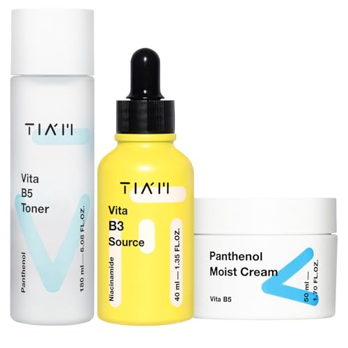 TIAM Balancing & Barrier Care Trio: Vita B5 Toner, Vita B3 Source, Panthenol Moist Cream, Korean Skin Care