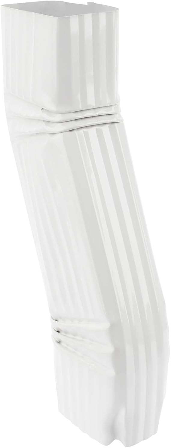 Gutter Downspout Elbow S-shape Style B (offset=3) Zig Zag Elbows 2 x 3 White Aluminum