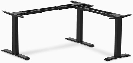 Desky Zero Fixed L-Shape Desk Frame Matte Black