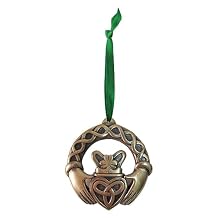 Royal Tara Bronze Plated Hanging Ornament, Claddagh Ring Design