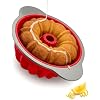 Boxiki Kitchen Premium Non-Stick Silicone Pound Cake Pan Heavy-Duty Steel Frame, BPA & PFOA Free Durable Fluted Cake Pan, Moldes para Gelatinas, Pasteles, Flan No Warping, No Shape Loss