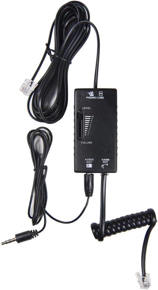 ECS Telephone Recorder Adapter for Landline, 3.5mm