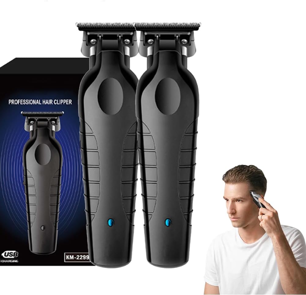 Blackout Trimmer Plus Zero Gap, 2025 New Razor-Sharp 3-in-1 Zero-Gapped Blade, Cordless Rechargeable Zero-Gapped Safety Razor Hair Clipper for Men 2pcs