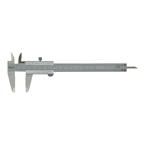 Mitutoyo 530-101 Vernier Calipers, Stainless Steel, for Inside, Outside, Depth and Step Measurements, Metric, 0"/0mm-150mm Range, +/-0.05mm Accuracy, 0.05mm Resolution, 40mm Jaw Depth | Od, Id, Depth, Step Measurement, Hardened Steel, Satin-Chrome, Machining, Inspection, Layout Use, Precision Measuring Tool