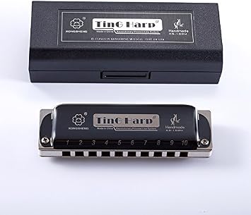 KONGSHENG KS-10BH 10 Holes Blues Harmonica,White Body A