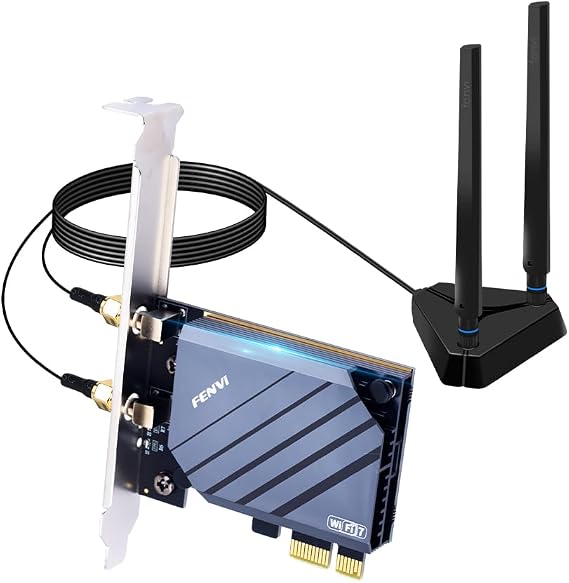 FENVi WiFi 7 PCIe Card 5.8Gbps Tri-Band MLO Ultra-Low Latency Gaming