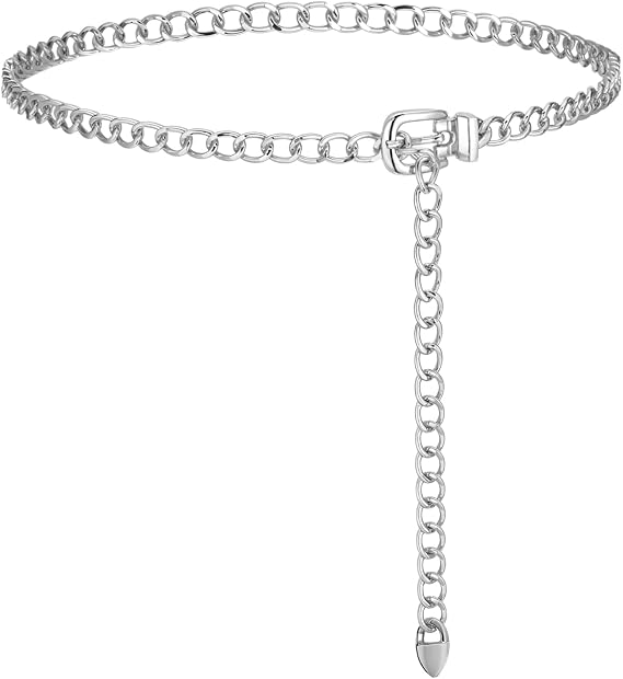 Chain Belt for Women Waist Size 32-37", Metal Waist Chains Belt Adjustable Chain Belts for Dress Jeans