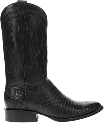 Tony Lama Mens Kirtland 12 Inch Lizard Round Toe Dress Boots Mid Calf - Black - Size 9.5 D