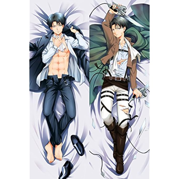 Anime Body Pillow Case Cover Levi Dakimakura Cosplay Manga Peach Skin Pillowcase 59.1x19.7in150x50cm