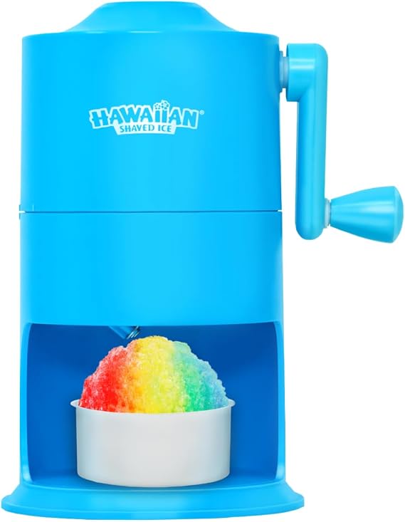 Hawaiian Shaved Ice Mini Snow Cone Machine | Portable Countertop Ice Shaver, No Slip Base, No Electricity Needed, Ice Cup Included, Stainless Steel Blade