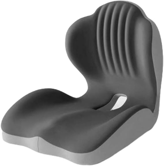 SakerPlus Ergonomic Memory Foam Seat Cushion, L-Shaped Office Chair Cushion & Car Seat Cushion for Long Sitting, Lower Back Support Pillow for Office Chair, Home, Driving & Desk Use (Black)