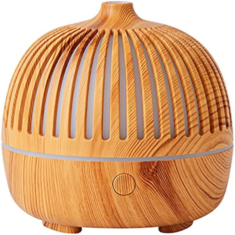 Essential Oil Diffusers, Aroma Diffsuer for Essential Oil Small Diffuser Humidifier 180ml Wood Grain Ultrasonic Cool Mist 7 Colorful Light Auto-Off USB Cord Aromatherapy Diffusers for Home Room Office