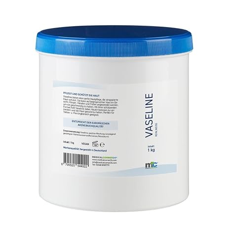 Medicalcorner24 White Vaseline Gel Skin Care Body Care Tattoo and Piercing Area 1 kg