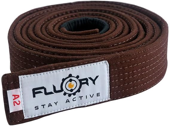 FLUORY Premium Cotton Brazilian Jiu Jitsu BJJ Belt for Adult, Made of 100% Cotton, IBJJF Competition Approved