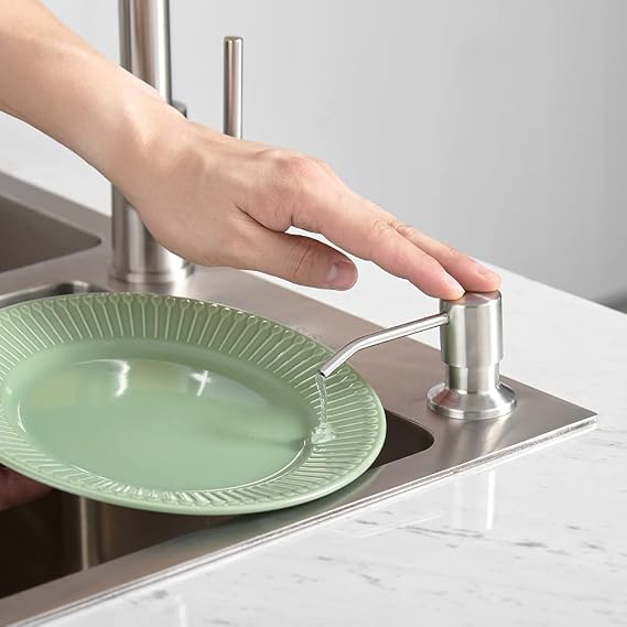 Pull Down Kitchen Faucet with Soap Dispenser Brushed Nickel Product Bundles