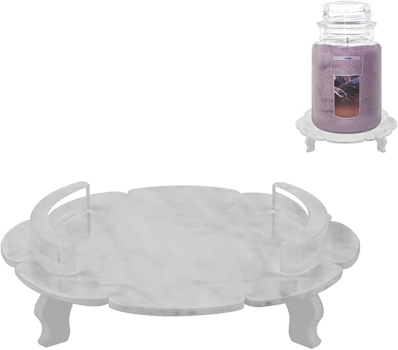 Beautyflier Scented Candle Holder Tray for Yankee Candle 22oz, White