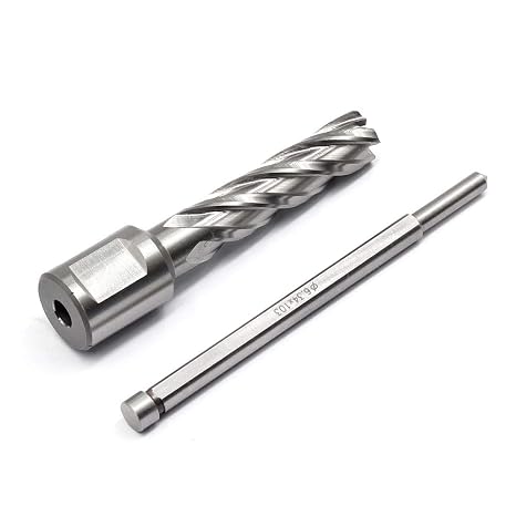 Annular Cutter JESTUOUS 3/4 Inch Weldon Shank 1/2 Cutting Diameter 2 Cutting Depth with Pilot Pin Slugger Bits Two Flat HSS Kit for Magnetic Drill Press,1 Piece