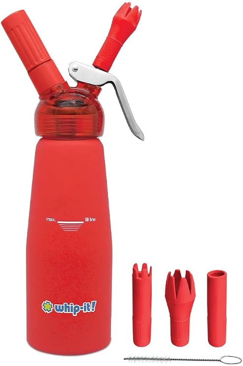 Whip-It! 1/2L Inspire Dispenser - for Desserts, Coffee & Baking Durable, Easy to Use & Clean - Red