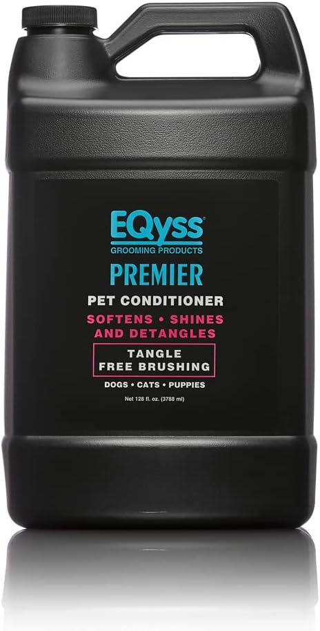 EQyss Premier Pet Conditioner - Moisturizes, Softens, Conditions Dry Coat & Hair, Detangles & Adds Shine - for all Dogs, Cats, Puppies (128 oz)