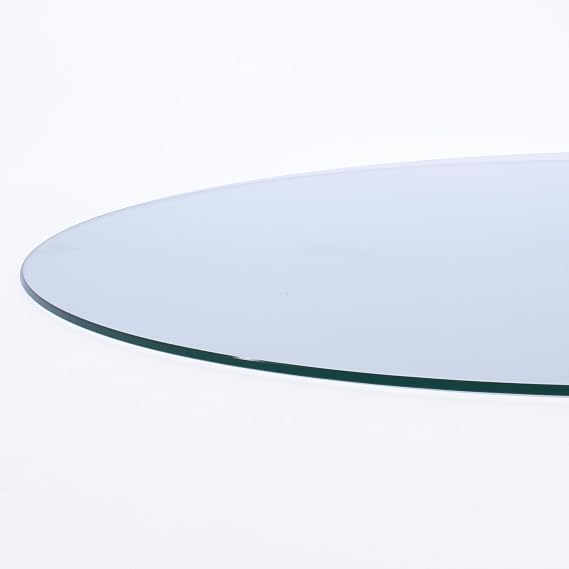 48" Round 1/2" Thick Glass Table Top with Flat Polished Edge and Tempered