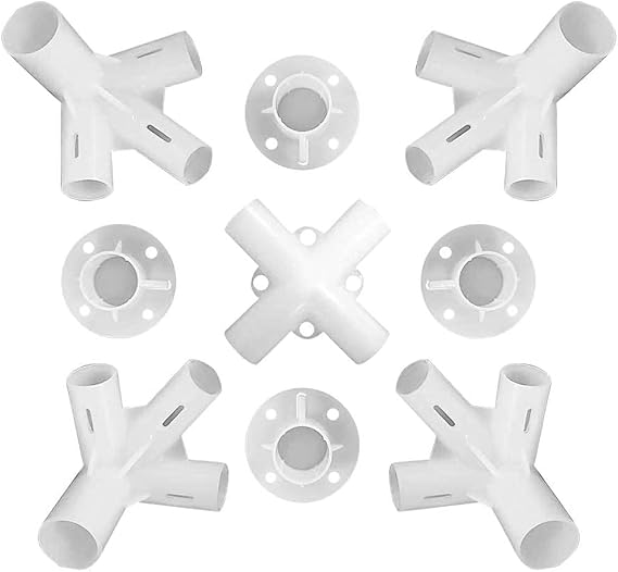 FILFEEL Gazebo Tent Spare Parts Plastic Corner Connectors for 3x3m Tent - 9pcs Complete Replacement Set (White)