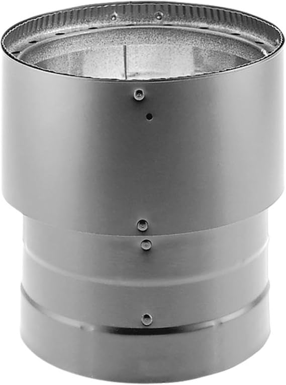 DuraVent DVL 6DVL-X8 Double Wall Interior Stove Pipe Increaser to Vent Smoke & Exhaust, 6 Inch Diameter to 8 Inch Diameter Connection, Black