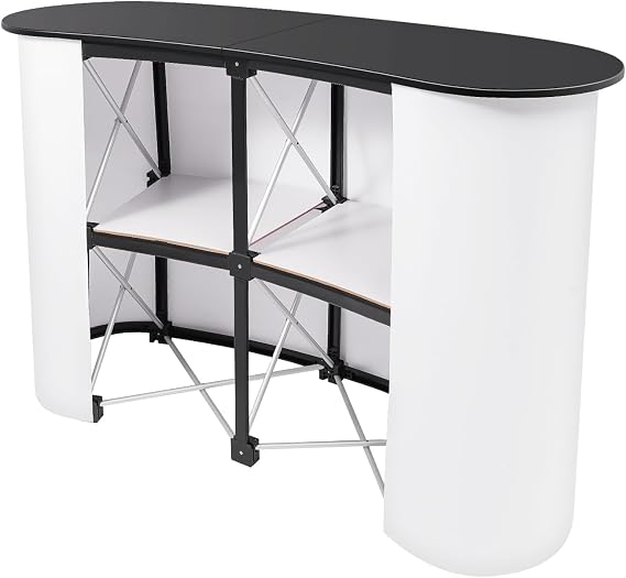 Portable Tradeshow Podium Table, Foldable Pop Up Display Counter with 154LB Load-Bearing Capacity, Exhibition Booth Bar Trade Show Table for Retail Promotion, 52" x 16" x 35"