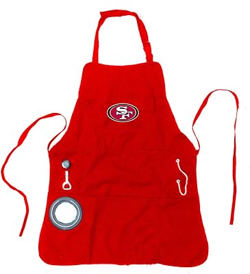 Team Sports America NFL Ultimate Grilling Apron with Bottle Opener and Insulated Beverage Holder, Adjustable Straps Men Women