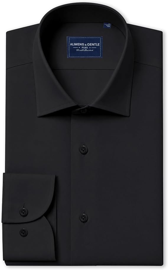 Men's Silk-Blend Dress Shirt Long Sleeve Regular Fit Button Down Shirts
