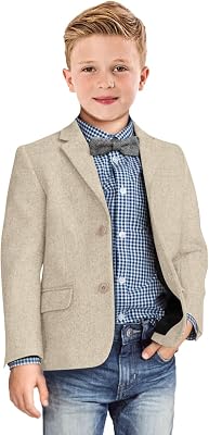 Boys Blazer Retro Herringbone Sport Coat Formal Tweed Patterned Classic Kids Jacket for Boy Wedding Casual Jacket