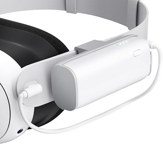 SUPERUS Battery Pack for Meta Quest 3/3S & Oculus Quest 2, 5000mAh, PD20W Fast Charging, Extra 2-3H Playtime, Compatible with Original & Elite Straps, Lightweight Portable Rechargeable VR Accessories