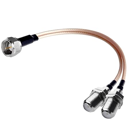 Goupchn F Type Coax Cable Splitter F Male to Dual Female 3 Way