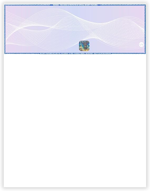 EZ Checks High Security Check Paper with Hologram & 20 Security Features | 250 Sheets | QuickBooks Compatible (Blue/Maroon, Check at Top)
