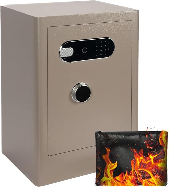 XPEDITION 3.38 cu.ft Large fingerprint safe box,Home Safe with Fireproof Waterproof Bag, Heavy Duty Digital Vault with key, With a inner box and Removable Shelf for Storing Valuables