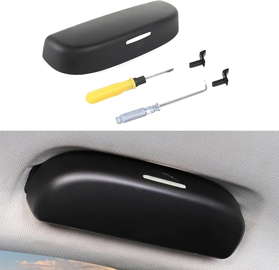 CDEFGHonda New Fit・Honda N-BOX JF3 JF4・Vezel・CRV・Civic・Accord・HR-V Compatible Car Eyeglass Case with Sunglasses Holder, Sun Visor Mount, Included Tools, Parts, Shock Resistance, Durability