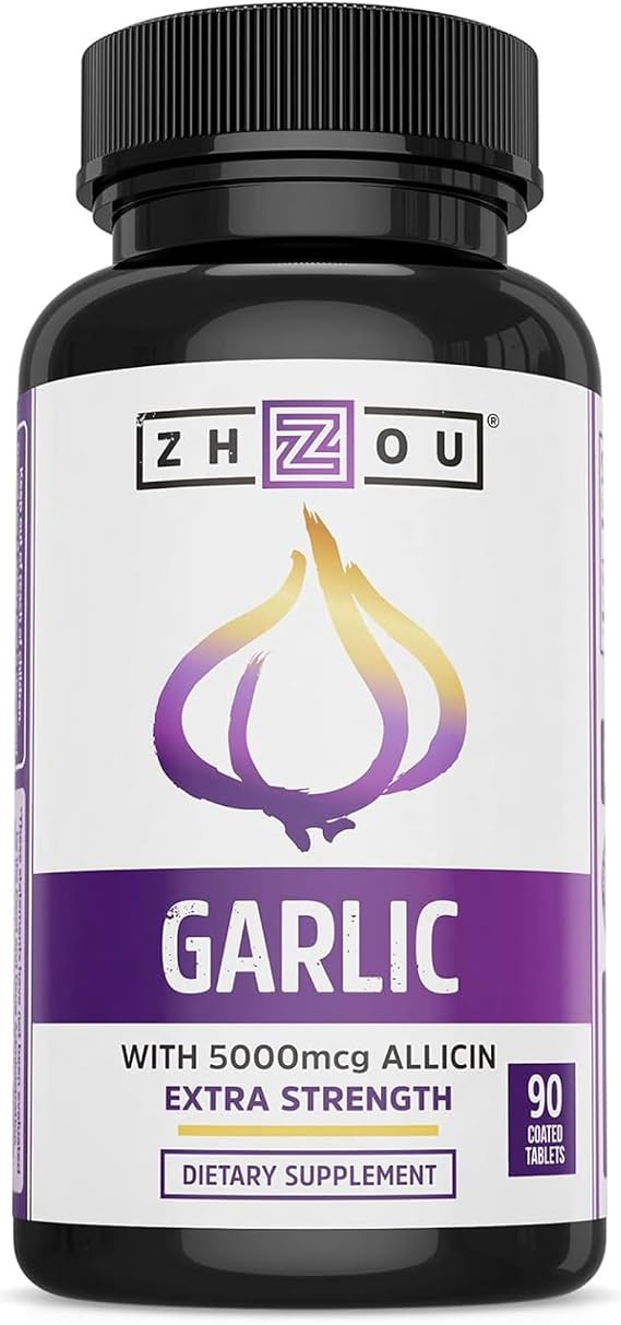 Zhou Garlic with Allicin Supplement - 90 Coated Tablets (Pack of 1)