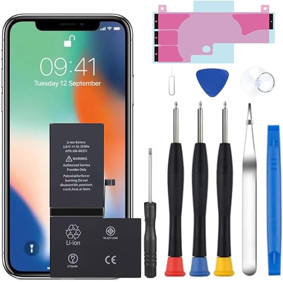 Battery for iPhone X, 2026 New Upgraded Battery Replacement for iPhone X A1865 A1901 A1902 with Professional Repair Tool Kit