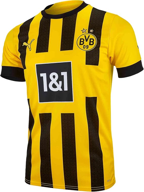 Puma Borussia Dortmund Youth Home Jersey 22/23 (as1, Alpha, s, Regular, Small) Black, Yellow