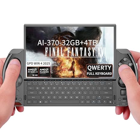 LANRUO GPD Win 4 2025 [AMD AI 370-32GB+4TB] 6 Inches Mini Handheld Win 11 PC Game Console Gameplayer 1920X1080 Touchscreen Laptop Tablet PC White