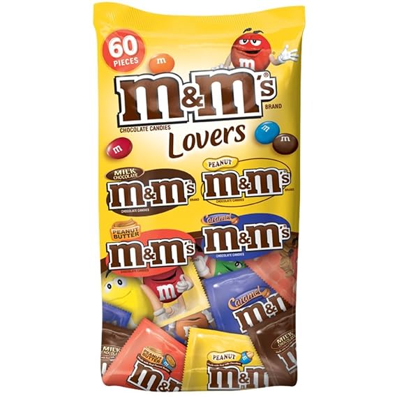 M&M'S Lovers Chocolate Candy Fun Size Variety Assorted Mix Bag, 33.08-Ounce 60 Pieces