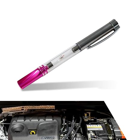 Spark Ignition Tester Pen, Non-disassembly Testing Spark Plug Tester with Wider Slotted End, Faults Diagnostic Tool with Portable Pen Clip, Universal Wires Coil Detection Tool (Transparent)
