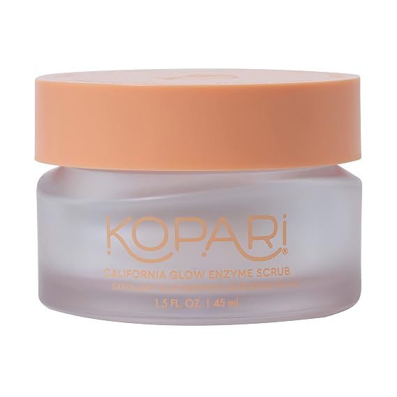 Kopari California Glow Enzyme Exfoliating Face Scrub, Clarifying & Brightening Skin Exfoliation Facial Scrub, Supports Anti-Aging, 100% Organic Coconut Oil, Cruelty Free, Vegan, 1.5 Fl Oz