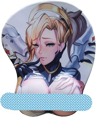 3D Anime Gaming Mouse Pad with Wrist Support Cartoon Mousepad Anti-Slip Mouse Office Mat with Wrist Rest 2way Skin Version 1