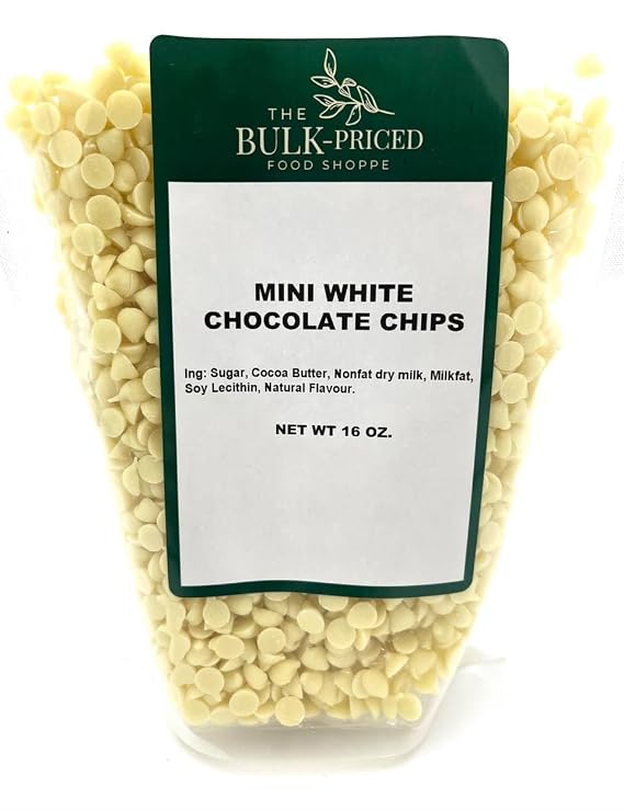 Mini White Chocolate Chips (1lb. Resealable Zip Lock Stand Up Bag)