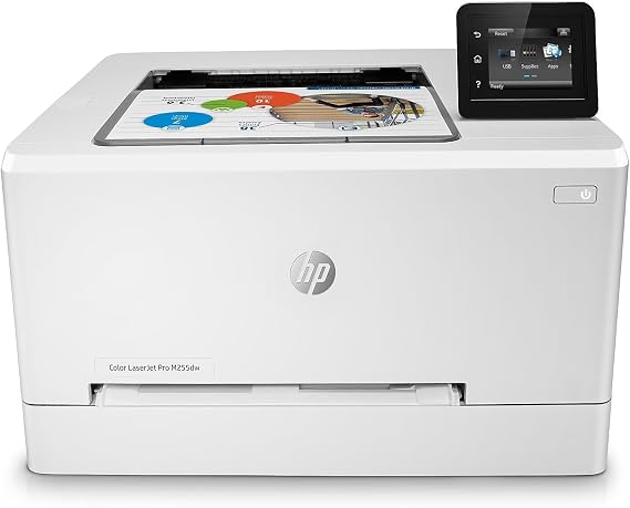 HP Color LaserJet Pro M255dw Wireless Laser Printer, Remote Mobile Print, Duplex Printing, Works with Alexa (7KW64A), White